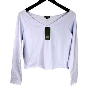 Wild Fable Womens XL Long Sleeve V‎ Neck Crop Top Light Blue